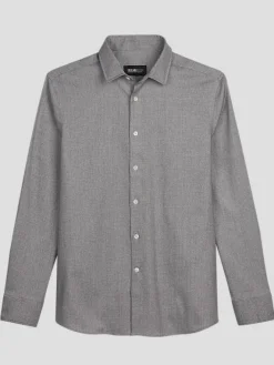 Button Up Shirts|Long Sleeve Button Up Shirts-Awearness Kenneth Cole Slim Fit Breathable Button Up Shirt Light Grey