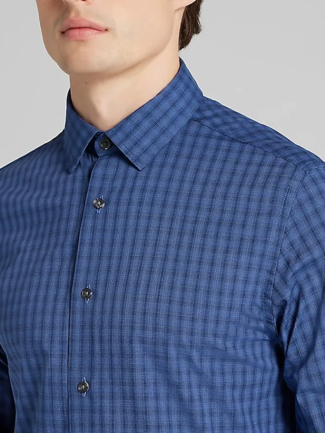 Casual Shirts|Button Up Shirts-Awearness Kenneth Cole Slim Fit Button Up Shirt Light Blue