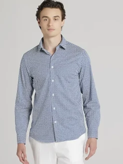 Casual Shirts|Button Up Shirts-Awearness Kenneth Cole Slim Fit Button Up Shirt Navy