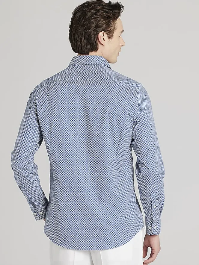 Casual Shirts|Button Up Shirts-Awearness Kenneth Cole Slim Fit Button Up Shirt Navy
