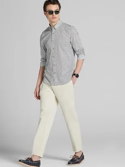 Button Up Shirts|Long Sleeve Button Up Shirts-Paisley &Amp; Gray Slim Fit Button Up Shirt Navy And Tan