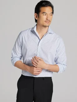 Dress Shirts-Wilke-Rodriguez Slim Fit Check Dress Shirt Blue