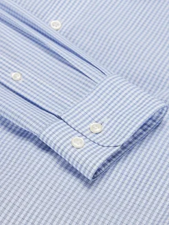 Dress Shirts-Wilke-Rodriguez Slim Fit Check Dress Shirt Blue