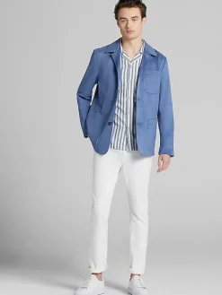 Outerwear-Paisley &Amp; Gray Slim Fit City Microsuede Jacket Light Blue