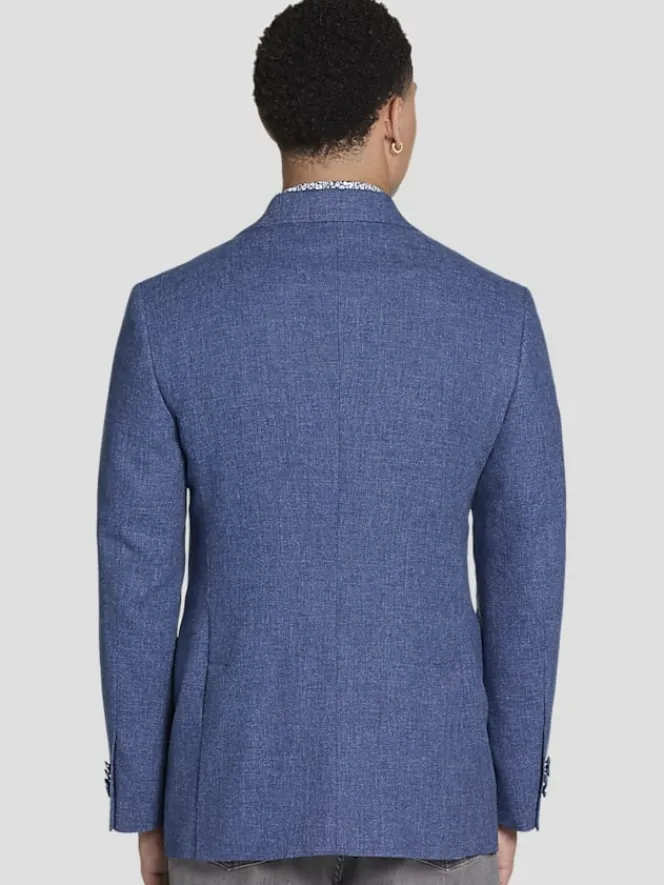 Sport Coats|Sport Coats-JOE Joseph Abboud Slim Fit Cotton Blend Sport Coat Blue Tic