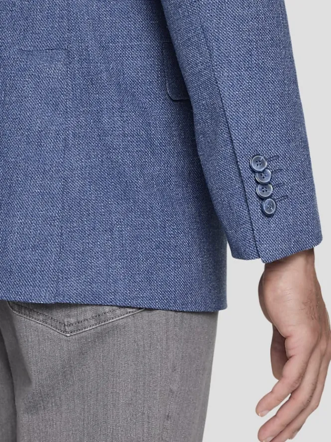 Sport Coats|Sport Coats-JOE Joseph Abboud Slim Fit Cotton Blend Sport Coat Blue Tic