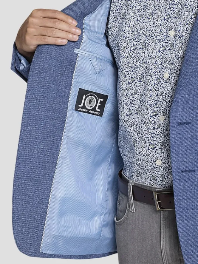 Sport Coats|Sport Coats-JOE Joseph Abboud Slim Fit Cotton Blend Sport Coat Blue Tic