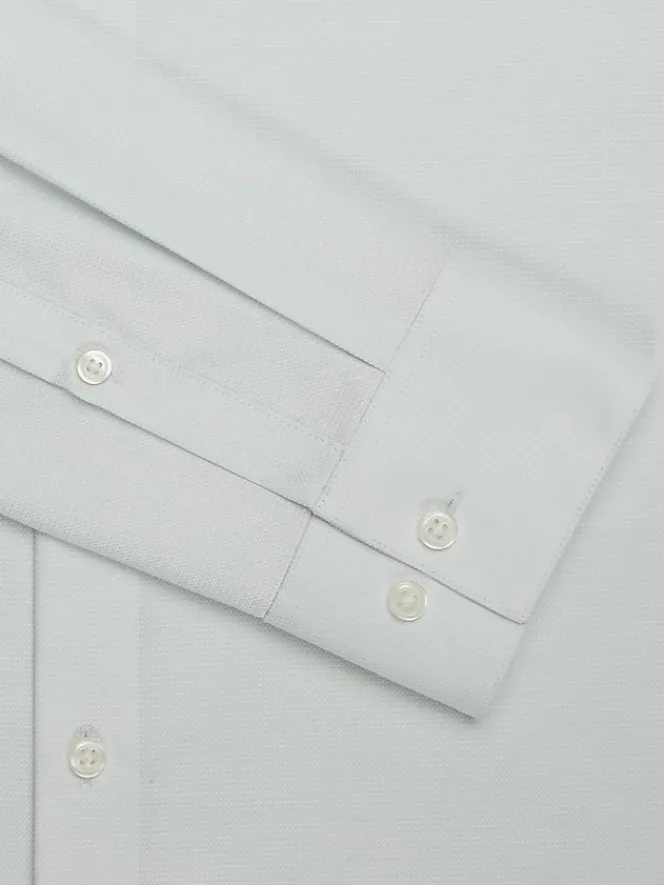 Patterned Dress Shirts|Designer Dress Shirts-Calvin Klein Slim Fit Cotton Blend Textured Dress Shirt Lt Green Check