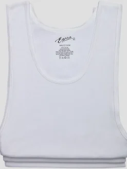 Underwear-Egara Slim Fit Cotton Tank Tops, 3-pack White