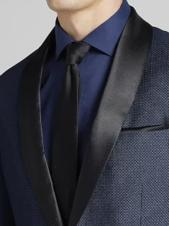 Dinner Jackets-Egara Slim Fit Dinner Jacket Navy Diamond Jacquard