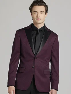 Dinner Jackets-Egara Slim Fit Dinner Jacket Dark Wine