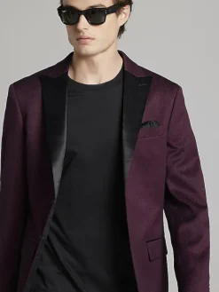 Dinner Jackets-Egara Slim Fit Dinner Jacket Dark Wine