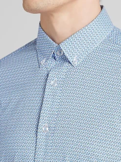 Button Up Shirts|Long Sleeve Button Up Shirts-Paisley &Amp; Gray Slim Fit Dot Button Up Shirt Light Blue