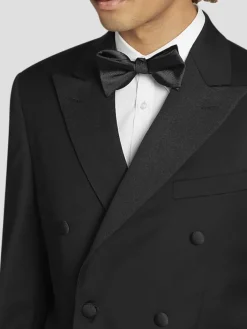 Tuxedos|Big & Tall Tuxedos-BLACK by Vera Wang Slim Fit Double Breasted Tuxedo Jacket Black Formal