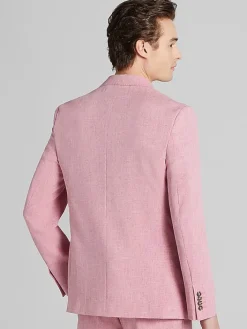 3-piece Suits|Suit Separates-Paisley &Amp; Gray Slim Fit Double-Breasted Suit Jacket Pink Melange