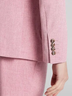 3-piece Suits|Suit Separates-Paisley &Amp; Gray Slim Fit Double-Breasted Suit Jacket Pink Melange