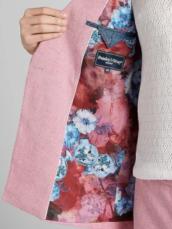 3-piece Suits|Suit Separates-Paisley &Amp; Gray Slim Fit Double-Breasted Suit Jacket Pink Melange