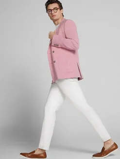 3-piece Suits|Suit Separates-Paisley &Amp; Gray Slim Fit Double-Breasted Suit Jacket Pink Melange