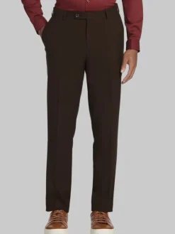 Dress Pants|3-piece Suits-Paisley &Amp; Gray Slim Fit Flat Front Suit Pants Brown Solid