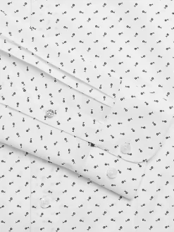 Big & Tall Dress Shirts|Patterned Dress Shirts-Ben Sherman Slim Fit Floral Dress Shirt White Fancy