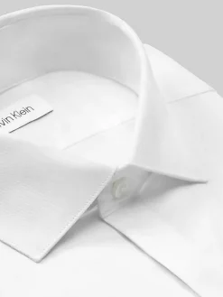 Dress Shirts|Formal Shirts-Calvin Klein Slim Fit French Cuff Formal Shirt White