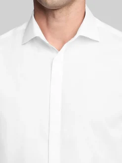 Dress Shirts|Formal Shirts-Calvin Klein Slim Fit French Cuff Formal Shirt White