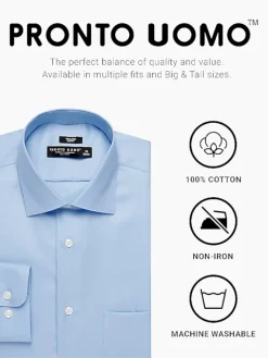 Dress Shirts|Formal Shirts-Pronto Uomo Slim Fit French Cuff Tuxedo Formal Shirt Black Solid