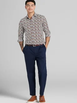 Button Up Shirts|Long Sleeve Button Up Shirts-Paisley &Amp; Gray Slim Fit Geo Button Up Shirt Brown And Bronze