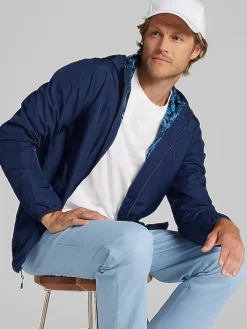 Outerwear-Con.Struct Slim Fit Hooded Windbreaker Navy Solid