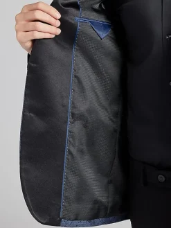 Dinner Jackets-Egara Slim Fit Jacquard Dinner Jacket Blue Jacquard