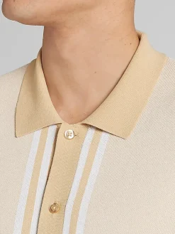 Button Up Shirts-Paisley &Amp; Gray Slim Fit Knit Button Up Shirt Tan