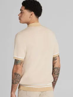 Button Up Shirts-Paisley &Amp; Gray Slim Fit Knit Button Up Shirt Tan