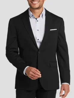 3-piece Suits|Suit Separates-Awearness Kenneth Cole Slim Fit Knit Suit Jacket Black