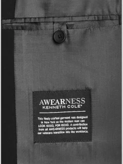 3-piece Suits|Suit Separates-Awearness Kenneth Cole Slim Fit Knit Suit Jacket Black