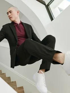 3-piece Suits|Suit Separates-Awearness Kenneth Cole Slim Fit Knit Suit Jacket Black