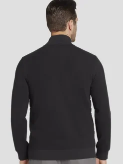 Outerwear-Awearness Kenneth Cole Slim Fit Lightweight Mixed Media Bomber Jacket Black