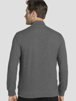 Outerwear-Awearness Kenneth Cole Slim Fit Lightweight Mixed Media Bomber Jacket Charcoal