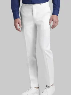 Big & Tall Pants|Dress Pants-JOE Joseph Abboud Slim Fit Linen Blend Suit Pants White