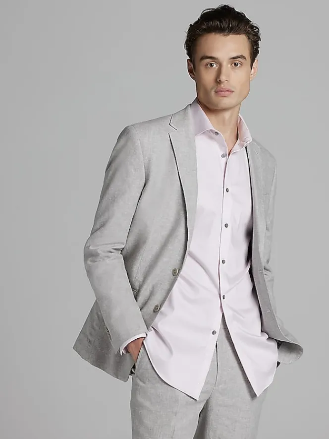 3-piece Suits|Suit Separates-JOE Joseph Abboud Slim Fit Linen Blend Suit Jacket Dusty Blue