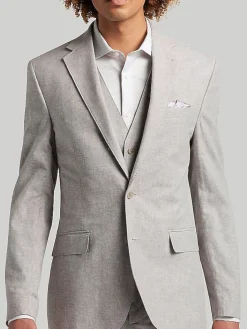 3-piece Suits|Suit Separates-JOE Joseph Abboud Slim Fit Linen Blend Suit Jacket Dusty Blue