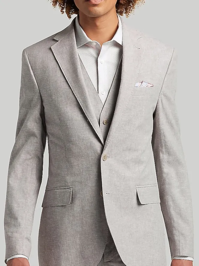 3-piece Suits|Suit Separates-JOE Joseph Abboud Slim Fit Linen Blend Suit Jacket Dusty Blue