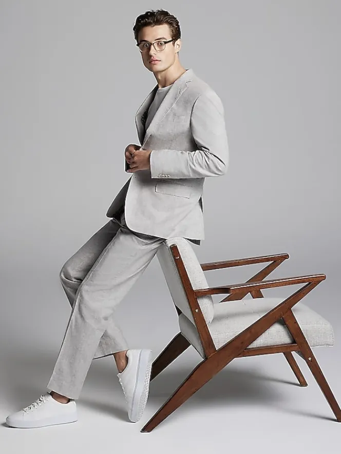 3-piece Suits|Suit Separates-JOE Joseph Abboud Slim Fit Linen Blend Suit Jacket Dusty Blue