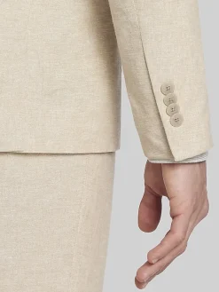Suit Separates|3-piece Suits-JOE Joseph Abboud Slim Fit Linen Blend Suit Jacket Tan Chambray