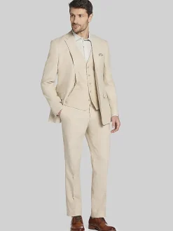 Suit Separates|3-piece Suits-JOE Joseph Abboud Slim Fit Linen Blend Suit Jacket Tan Chambray