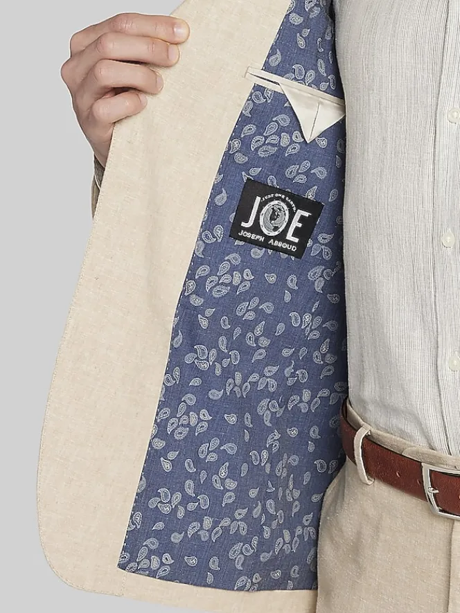 Suit Separates|3-piece Suits-JOE Joseph Abboud Slim Fit Linen Blend Suit Jacket Tan Chambray