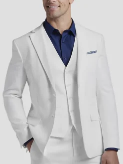 3-piece Suits|Suit Separates-JOE Joseph Abboud Slim Fit Linen Blend Suit Jacket White