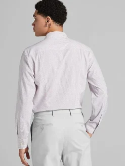 Button Up Shirts|Casual Shirts-Awearness Kenneth Cole Slim Fit Mini Fleur Cross 4-Way Stretch Button Up Shirt Pink