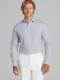 Patterned Dress Shirts|Dress Shirts-Wilke-Rodriguez Slim Fit Mini Grid Dress Shirt Red/Blue