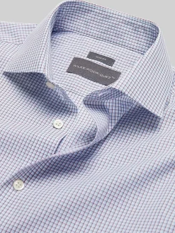 Patterned Dress Shirts|Dress Shirts-Wilke-Rodriguez Slim Fit Mini Grid Dress Shirt Red/Blue
