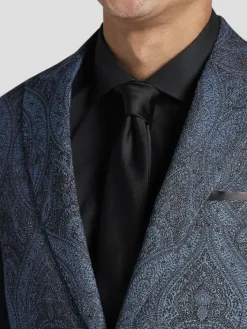 Dinner Jackets|Sport Coats-Egara Slim Fit Paisley Dinner Jacket Blue Paisley